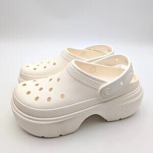 Crocs Stomp Slingback Platform Clog Shoes Unisex Chalk Size USM8/W10 EU40.5